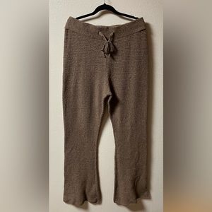Knit flare brown pants